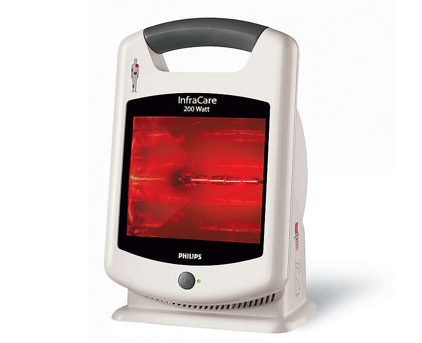 Lampada a infrarossi per terapia del calore PHILIPS InfraCare HP3621 da 200W con ampio schermo irradiante di 20 x 30 cm